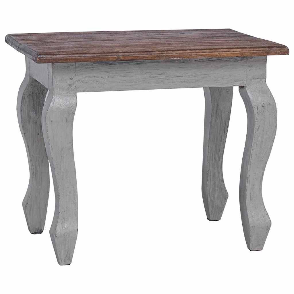 Nesting Table Brown, White Solid Mahogany Wood Small, Medium, Large