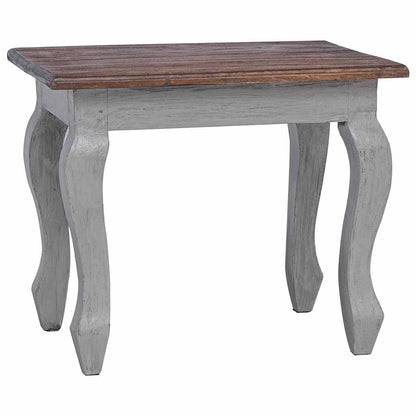 Nesting Table Brown, White Solid Mahogany Wood Small, Medium, Large