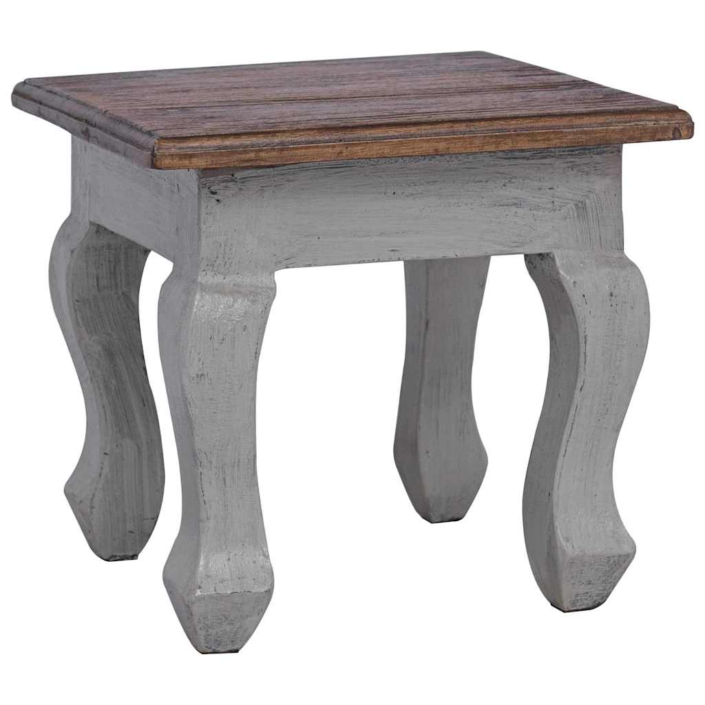 Nesting Table Brown, White Solid Mahogany Wood Small, Medium, Large