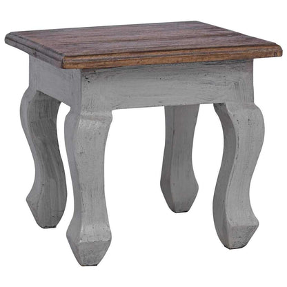 Nesting Table Brown, White Solid Mahogany Wood Small, Medium, Large