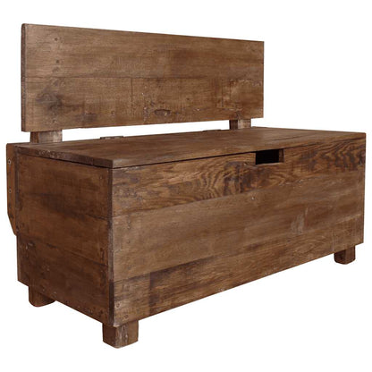 Bench Warm Brown Solid Mahogany Wood 33.9x15.7x23.6 in