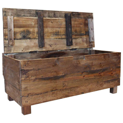 Bench Warm Brown Solid Mahogany Wood 33.9x15.7x23.6 in