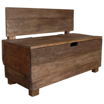 Bench Warm Brown Solid Mahogany Wood 33.9x15.7x23.6 in