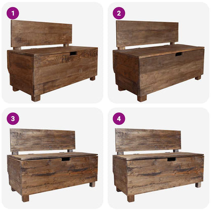 Bench Warm Brown Solid Mahogany Wood 33.9x15.7x23.6 in