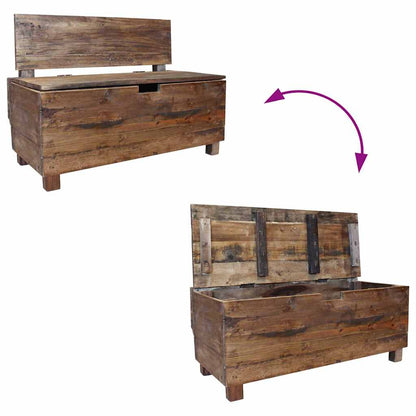 Bench Warm Brown Solid Mahogany Wood 33.9x15.7x23.6 in