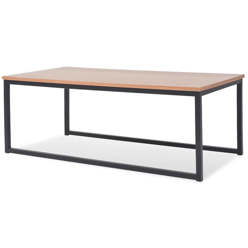 Side Table Set of 3 Brown and black