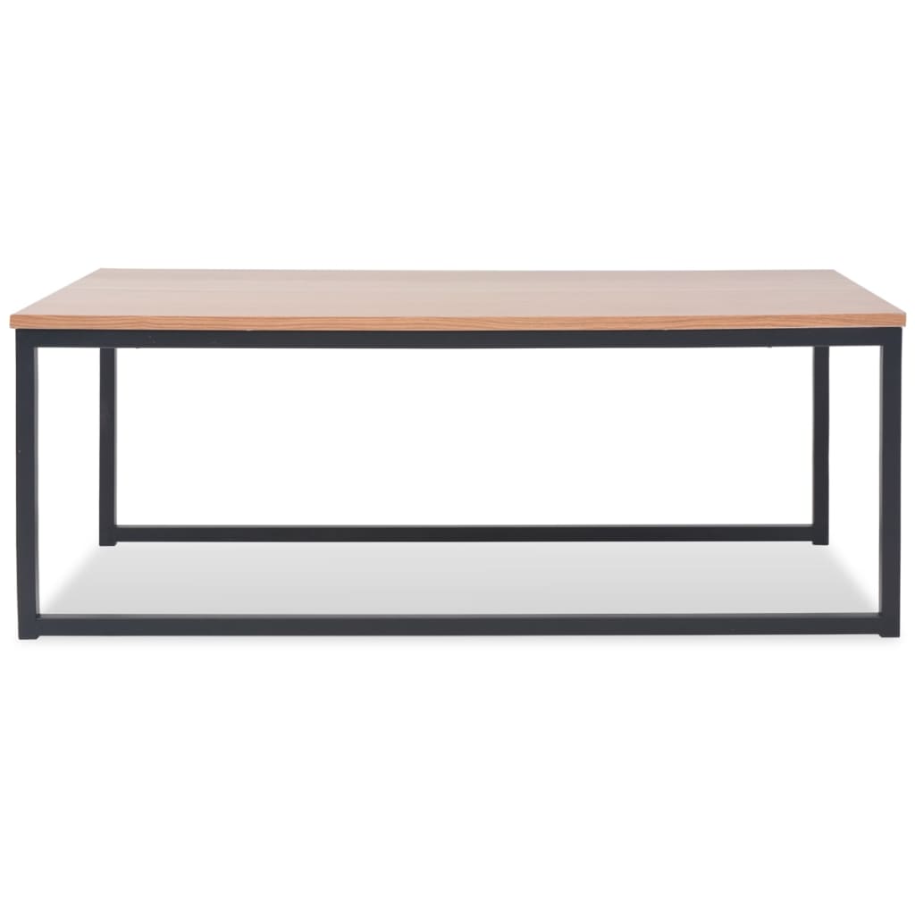 Side Table Set of 3 Brown and black