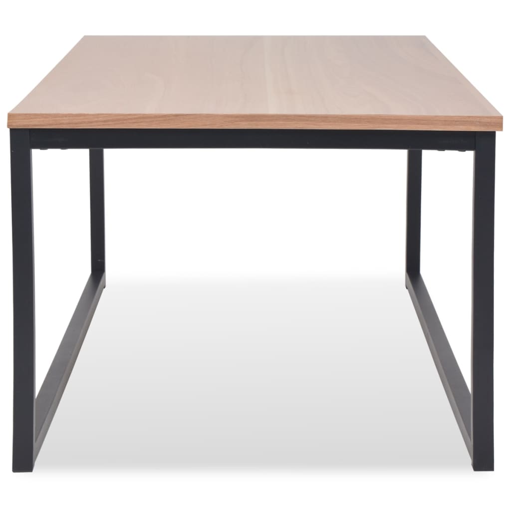 Side Table Set of 3 Brown and black
