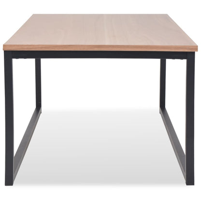 Side Table Set of 3 Brown and black