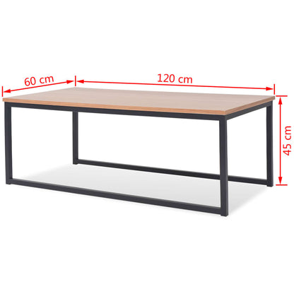 Side Table Set of 3 Brown and black