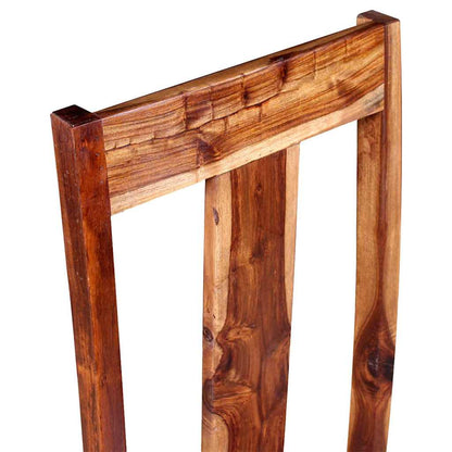 Dining Chair Set of 4 Honey Brown Solid Acacia Wood Standard