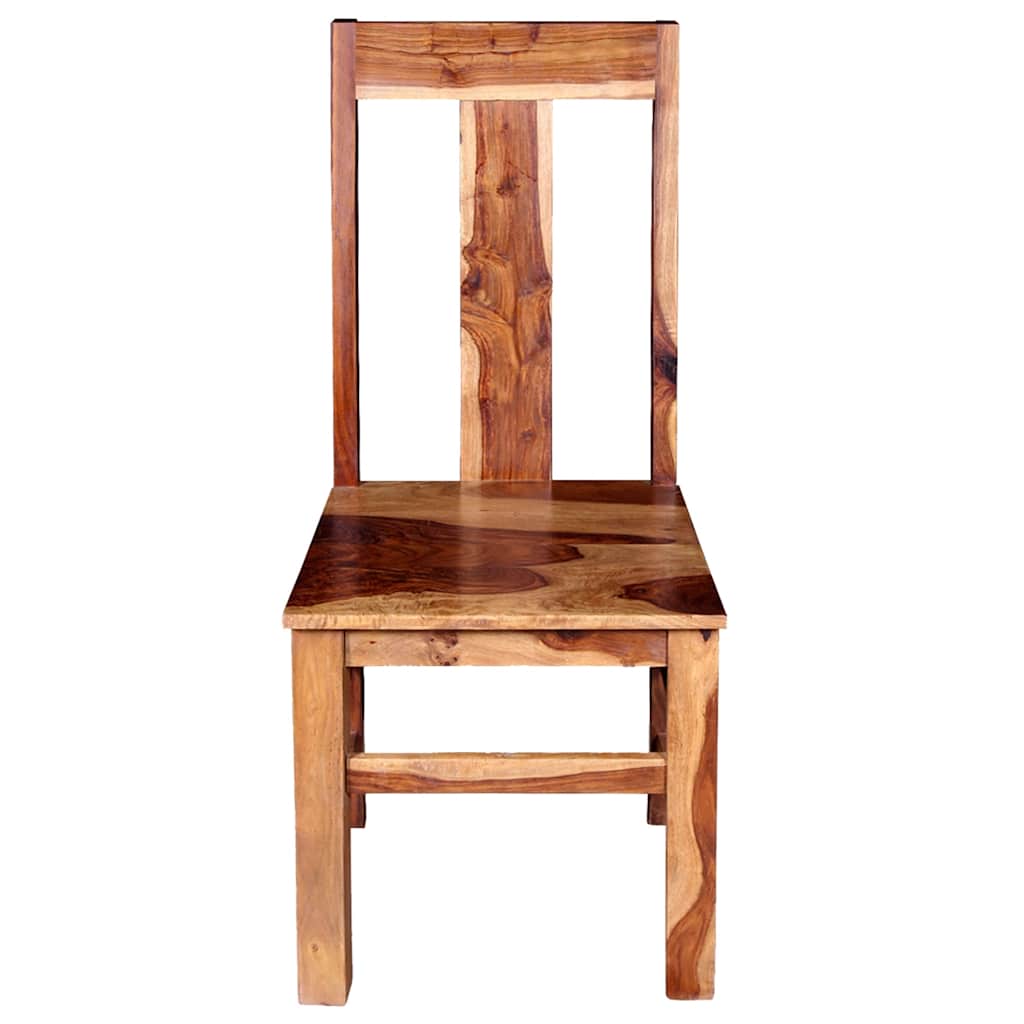 Dining Chair Set of 6 Honey Matte Solid Acacia Wood Standard