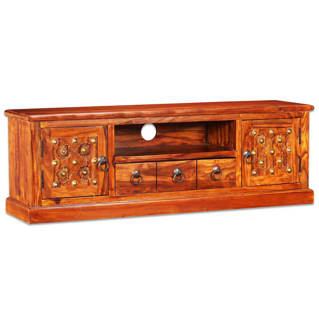 TV Stand Natural Acacia Solid Acacia wood, Copper