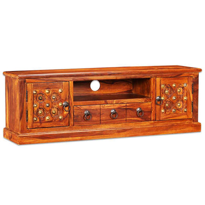 TV Stand Natural Acacia Solid Acacia wood, Copper