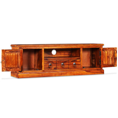 TV Stand Natural Acacia Solid Acacia wood, Copper