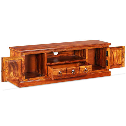 TV Stand Natural Acacia Solid Acacia wood, Copper
