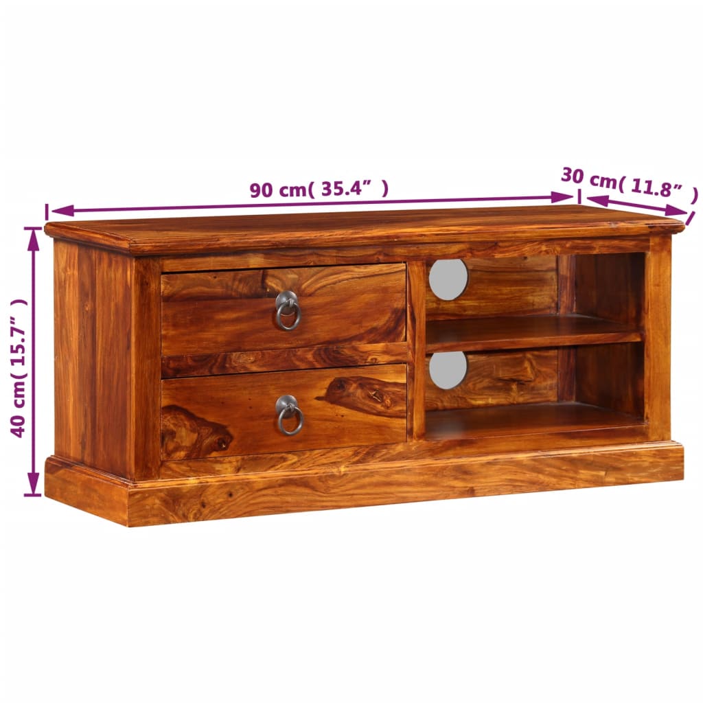TV Stand Natural wood Solid Acacia wood Medium TV Stand