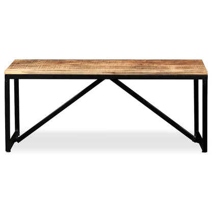 Bench Wood with Black Legs Solid Mango Wood, Steel Medium Durable