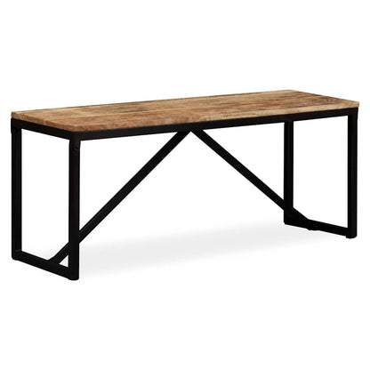 Bench Wood with Black Legs Solid Mango Wood, Steel Medium Durable