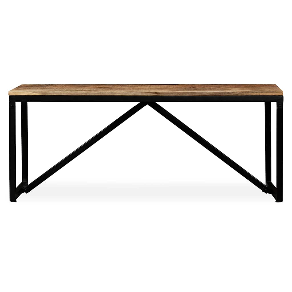 Bench Wood with Black Legs Solid Mango Wood, Steel Medium Durable