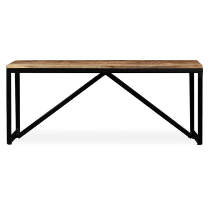 Bench Wood with Black Legs Solid Mango Wood, Steel Medium Durable