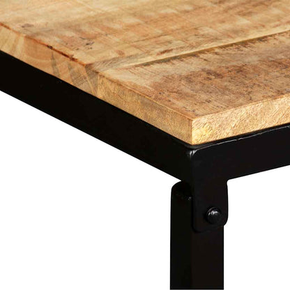Bench Wood with Black Legs Solid Mango Wood, Steel Medium Durable