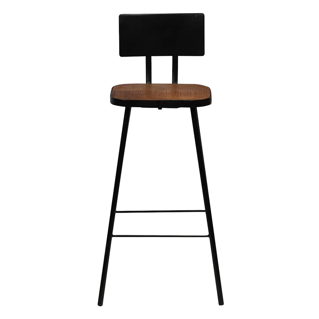Bar Chair Set of 2 Dark Brown, Black