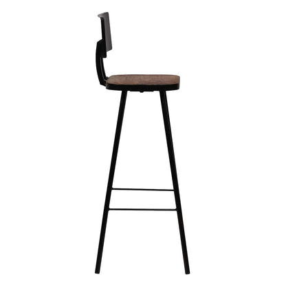 Bar Chair Set of 2 Dark Brown, Black