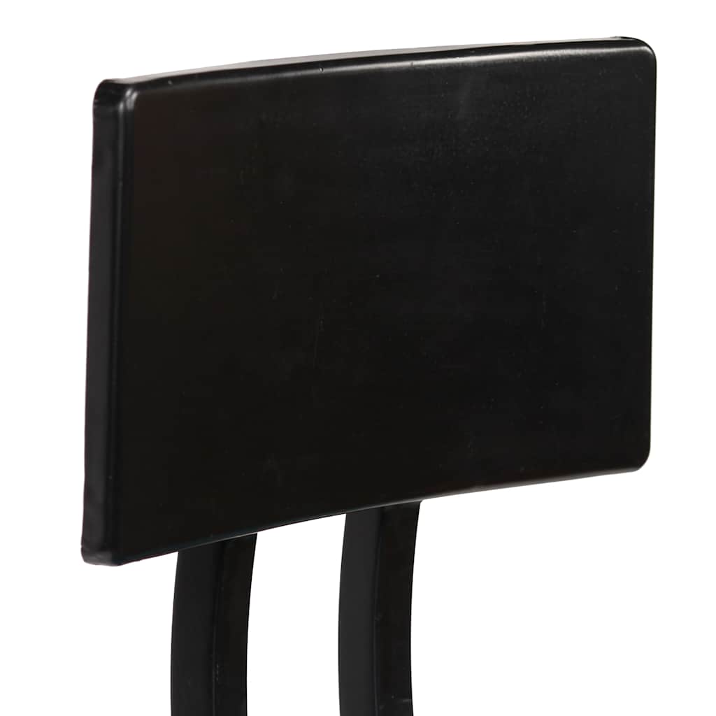 Bar Chair Set of 2 Dark Brown, Black