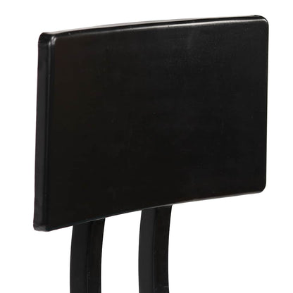 Bar Chair Set of 2 Dark Brown, Black