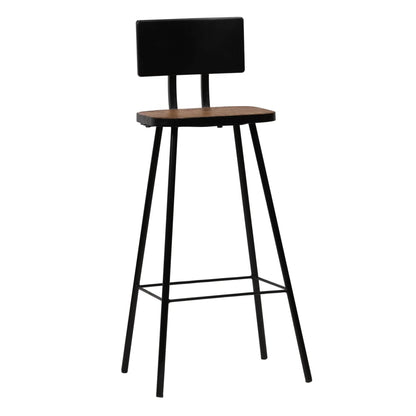 Bar Chair Set of 4 Dark Brown, Black