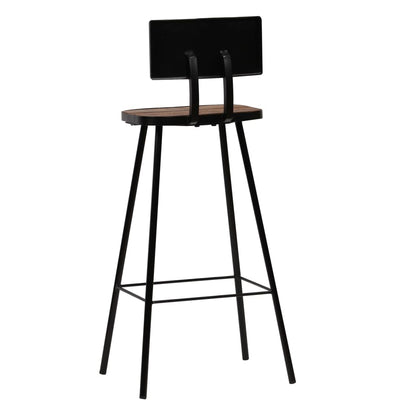 Bar Chair Set of 4 Dark Brown, Black