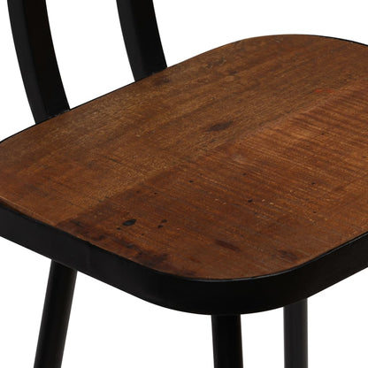 Bar Chair Set of 4 Dark Brown, Black