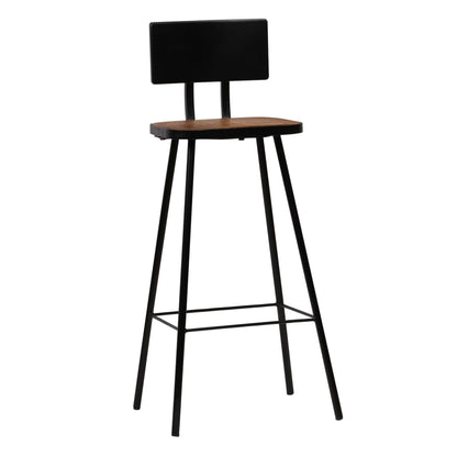Bar Chair Set of 4 Dark Brown, Black