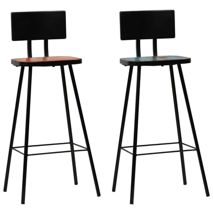 Bar Set Multicolour Solid Reclaimed Wood Medium Industrial
