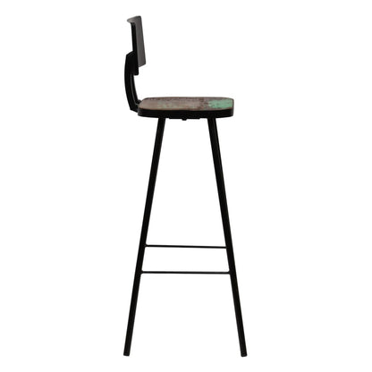 Bar Set Multicolour Solid Reclaimed Wood Medium Industrial