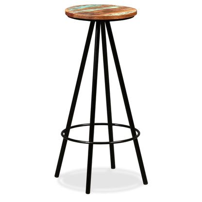 Bar Stool Set of 4 Varied Reclaimed Wood Standard Industrial