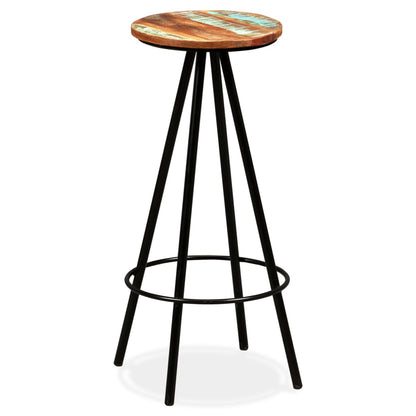 Bar Stool Set of 4 Varied Reclaimed Wood Standard Industrial