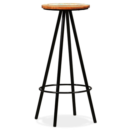 Bar Stool Set of 4 Varied Reclaimed Wood Standard Industrial