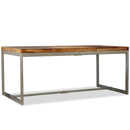 Dining Table Brown and Black Acacia Wood and Powder-Coated Steel