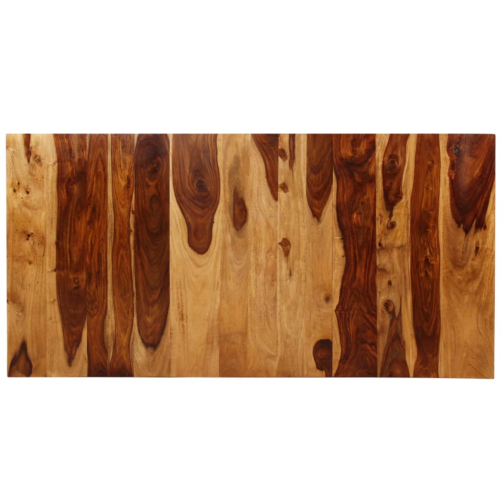 Dining Table Brown and Black Acacia Wood and Powder-Coated Steel