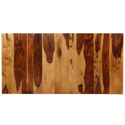 Dining Table Brown and Black Acacia Wood and Powder-Coated Steel