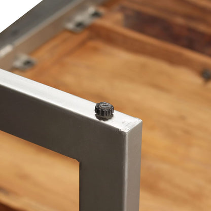 Dining Table Brown and Black Acacia Wood and Powder-Coated Steel