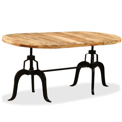 Dining Table Natural Mango Wood Solid Mango Wood, Steel