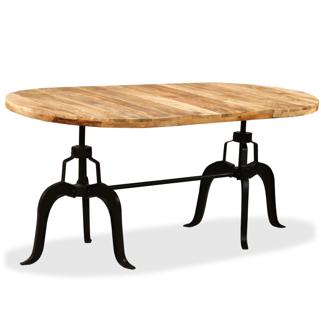 Dining Table Natural Mango Wood Solid Mango Wood, Steel