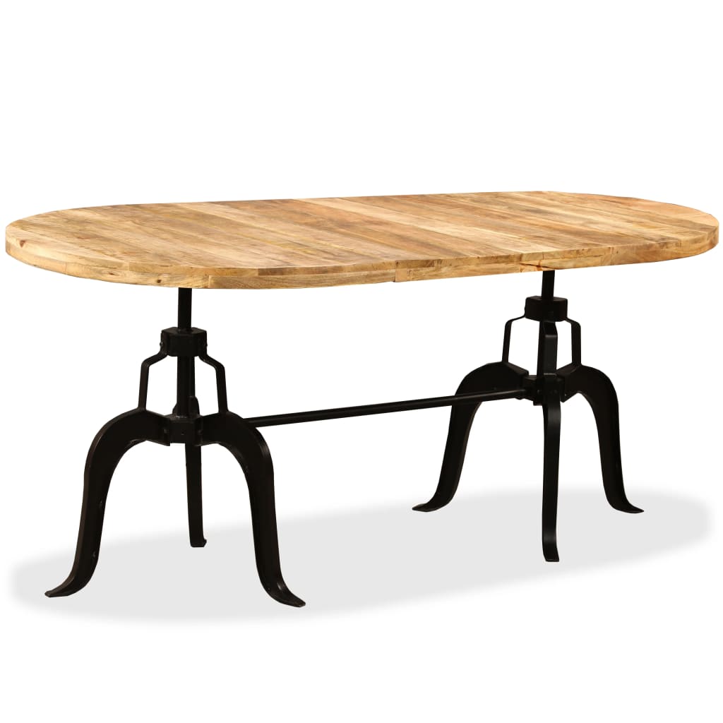 Dining Table Natural Mango Wood Solid Mango Wood, Steel