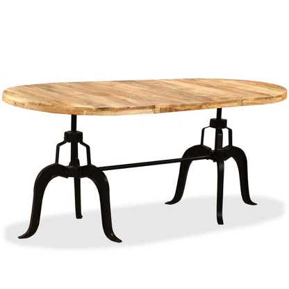 Dining Table Natural Mango Wood Solid Mango Wood, Steel