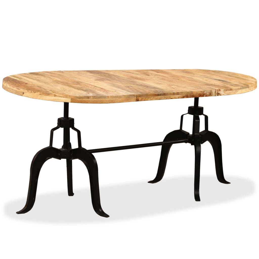 Dining Table Natural Mango Wood Solid Mango Wood, Steel