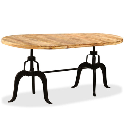 Dining Table Natural Mango Wood Solid Mango Wood, Steel