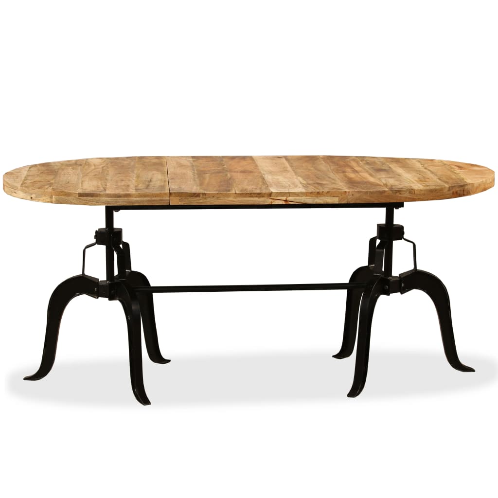 Dining Table Natural Mango Wood Solid Mango Wood, Steel